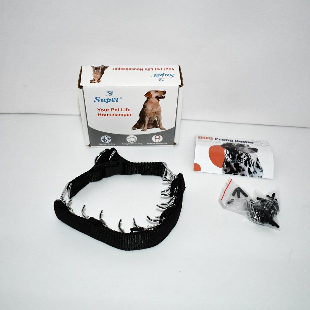 Supet Dog Prong Collar | SMALL | No-Pull Adjustable Training Collar with Quick R